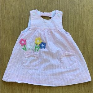 Florence Eiseman Pink Seersucker Bunny dress 6M